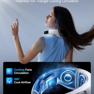 RANVOO 2024 [No.1 Coolest & Most Portable] AICE LITE Neck Air Conditioner, Ultimate Immersive Cooling & Heating 6,000 mAh Rechargeable Neck Fan Personal Cooling Device Gift for All Seasons