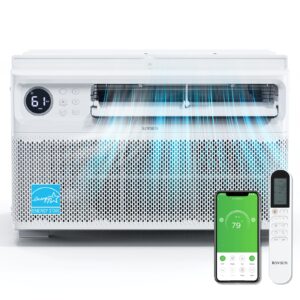 rovsun 8000 btu inverter window air conditioner with wifi, energy-star window ac unit with remote & app control, ultra quiet design & easy install kit, work with alexa/google assistant, 115v/60hz