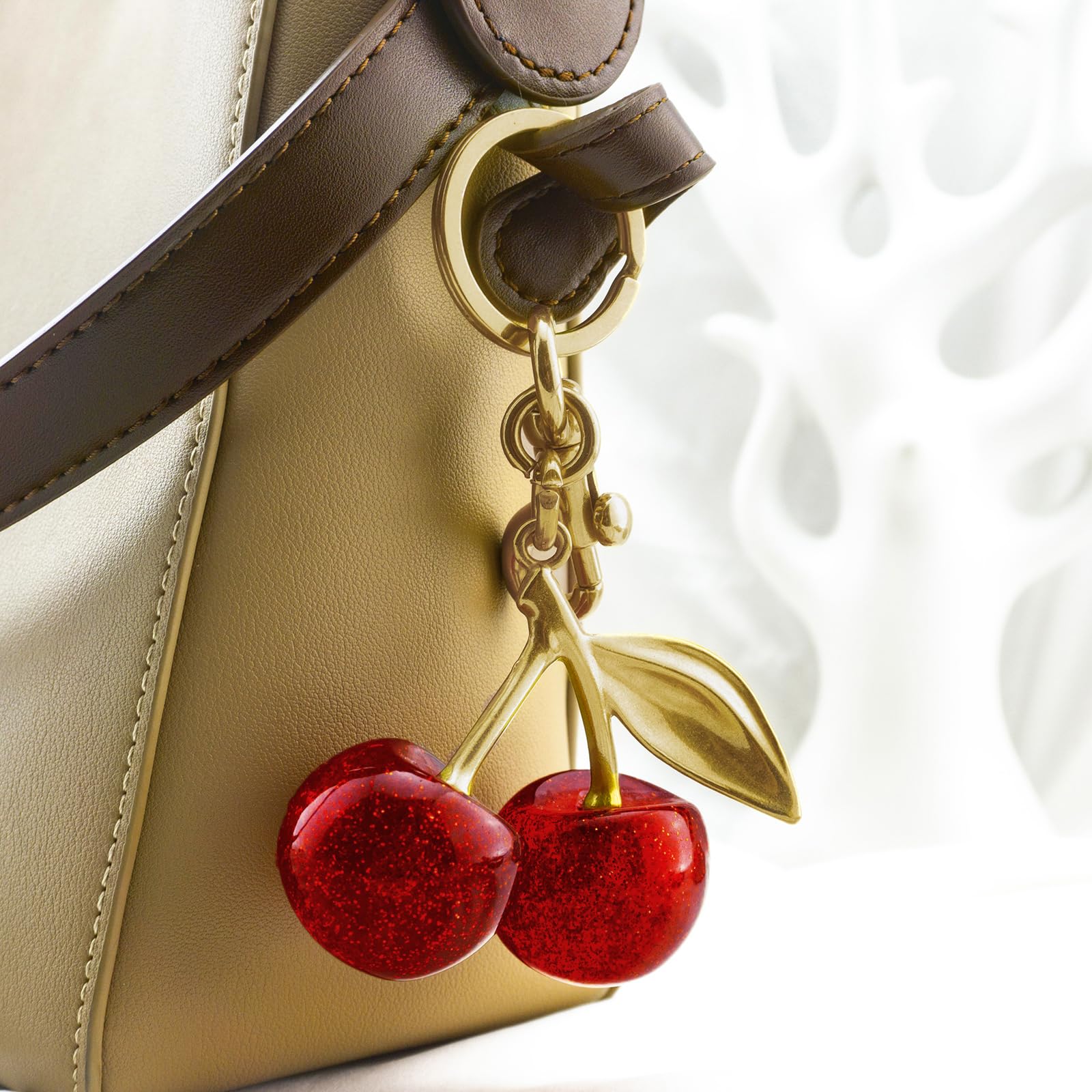 Cherry Bag Charm Purse Charms Keychain- Car Cherry Accessories keychian Gifts for Women Christmas Valentine Bag Gifts For Women