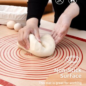 28x20 Inch Extra Large Silicone Pastry Mats for Rolling Dough Non Slip-Silicone Dough Mat for Counter, Large Silicone Baking Mat, Reusable with Measurements - For Cookies, Bread, Pizza, Fondant, etc.