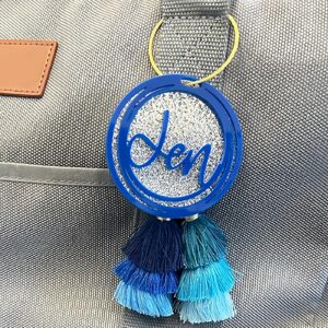 ubjva Personalized Bag Accessories Charm Custom Bag Tassel Charm Name Keychain Bag Charm for Beach Tote Backpack Diaper Bag