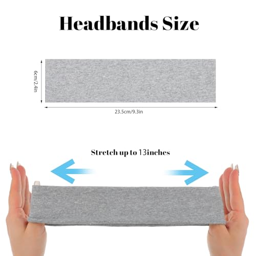 8 Pack Headbands for Women, Non Slip Sport Headbands Sweat Absorbing Cotton Hair Bands for Daily Life Workout Yoga Running