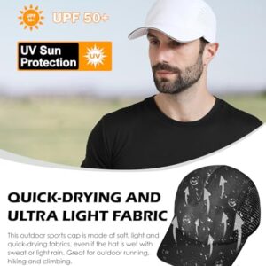 Mens Breathable Mesh Running Hat Outdoor UPF 50+ Lightweight Baseball Golf Cap Black Quick Dry Sun Hat