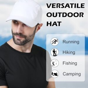 Mens Breathable Mesh Running Hat Outdoor UPF 50+ Lightweight Baseball Golf Cap Black Quick Dry Sun Hat