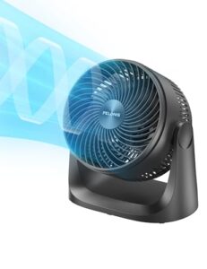 pelonis 3 speed small room air circulator fan with 7-inch blade, table fan with 100° adjustable head tilt - desktop fan for bedroom,dorm and office - ventilador for air conditioner and heater, black