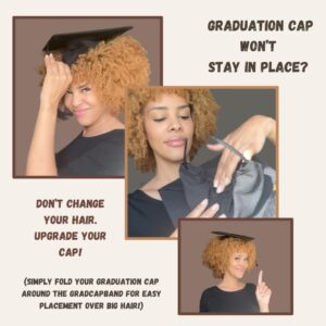 ADVANSYNC GradCapBand Secures Your Graduation Cap. Don't Change Your Hair. Upgrade Your Cap Black