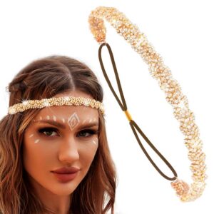 Barode Braided Rhinestones Headband Multicolors Crystal Hairbands Sparkle Head Chain Jewelry Set for Women