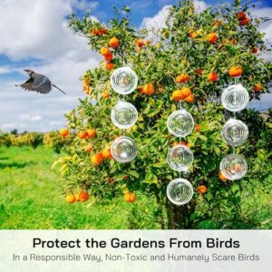 Bird Deterrents for Outside, Reflective 3D Stainless Steel Wind Spinners, Garden Decor, Bird Scare Devices to Keep Woodpeckers, Pigeons Away from Your House, Patio, Orchards