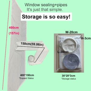 APAYADO Window Seal for Portable Air Conditioner 157in with 1.5M Exhaust Hose For Better sealing - NO NEED TO PREPARE ADDITIONAL HOSES