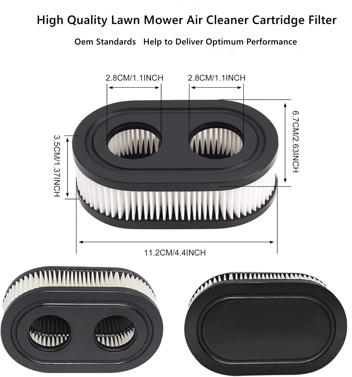 Air Filter for Toro Recycler 22 inch 20332 20333 20334 20339 20340 lawn mower (2 air filters, 1 spark plug, 1 spring)