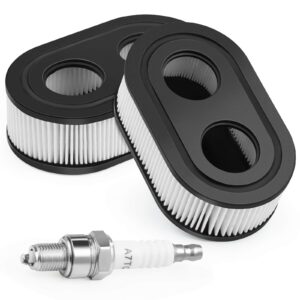 593260 air filter, 798452 334404 air cleaner cartridge filter, 2pcs walk behind lawn mower air fliter with 1pcs spark plug for 4247 5432 5432k 09p00 09p702 550e 500ex 550ex 625 575ex