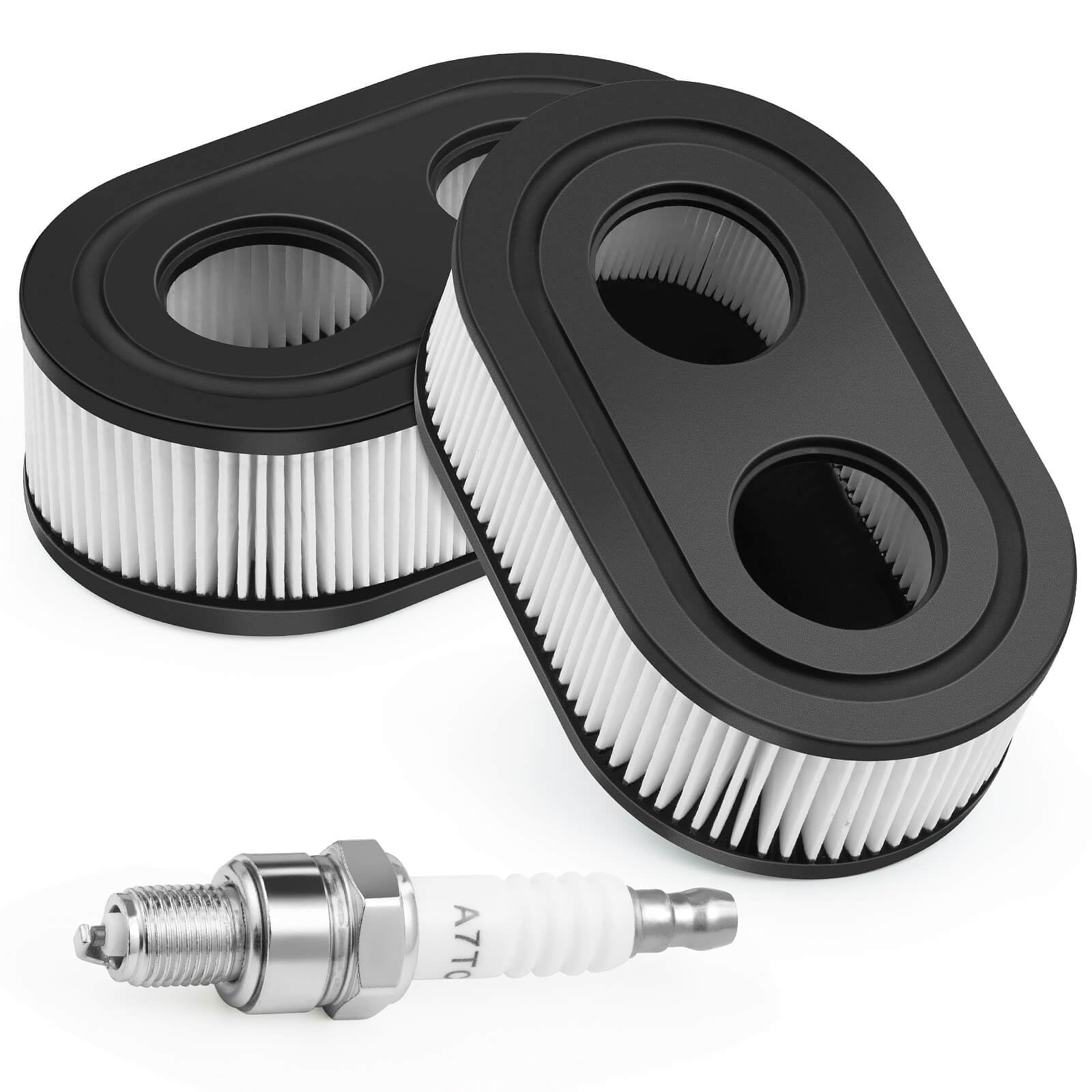 593260 Air Filter, 798452 334404 Air Cleaner Cartridge Filter, 2PCS Walk Behind Lawn Mower Air Fliter with 1PCS Spark Plug for 4247 5432 5432k 09P00 09P702 550E 500EX 550EX 625 575EX