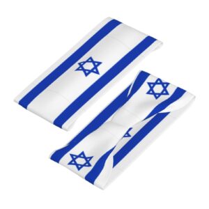 Flag of Israel Sports Sweatband Head Bands for Women Men - Moisture Wicking and Non-Slip Athletic National Flags Headbands for Running, Yoga, Workout, Fitness and Gym