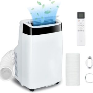 10000Btu Portable Air Conditioner with Remote Control,Quiet AC Unit 450 Sq. Ft Coverage, 3-in-1 Functions,24 Hour Timer, Window Installation Kit for Home,Office White