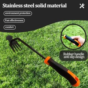 Weed Puller Tool-Weeding Artifact Uprooting Weeding Tool | 2024 Enhanced Weed Remover tool | 4-Tine Stainless Steel Weeder Tool,Multi Function Garden Tools fro Efficient Weed Extraction (1, upgrade)