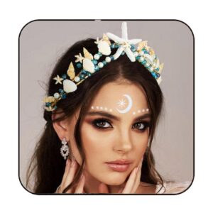 bartosi boho starfish bride wedding tiaras and crowns gold seashell bridal headbands sea star beach wedding headwear for women