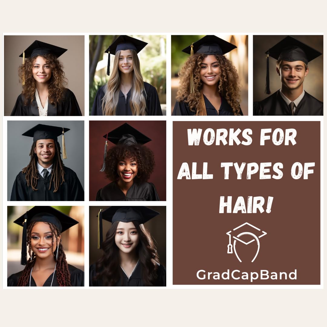 ADVANSYNC GradCapBand Secures Your Graduation Cap. Don't Change Your Hair. Upgrade Your Cap Black