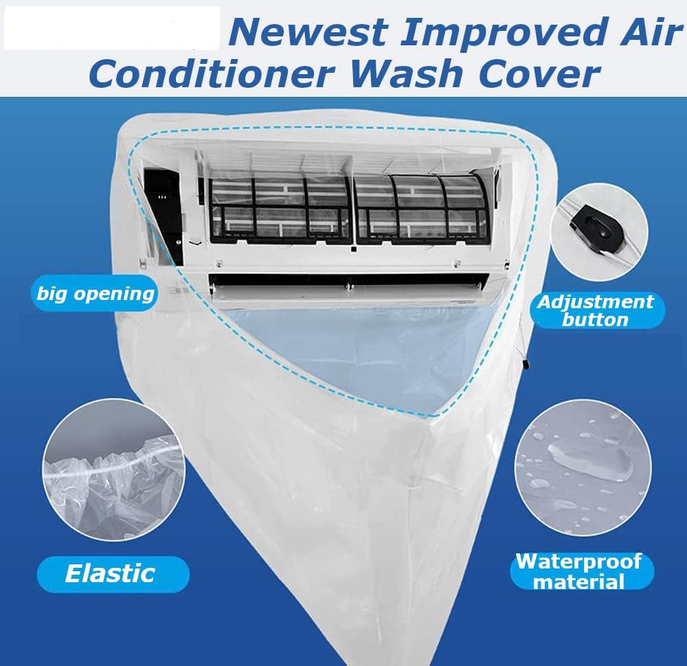 AC Waterproof Cleaning Cover Dust Washing Clean Protector Bib Bag wall mounted Air Conditioner Wash Hood with Water Pipe Split Air Conditioning System Cleaning Tools