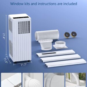 Takywep Portable Air Conditioner,8000BTU(ASHRAE) Potable AC with Dehumidification and Fan Function,Remote Control Air Conditioner for Bedroom Kitchen Office,Cooling Area up to 300 Sq.Ft