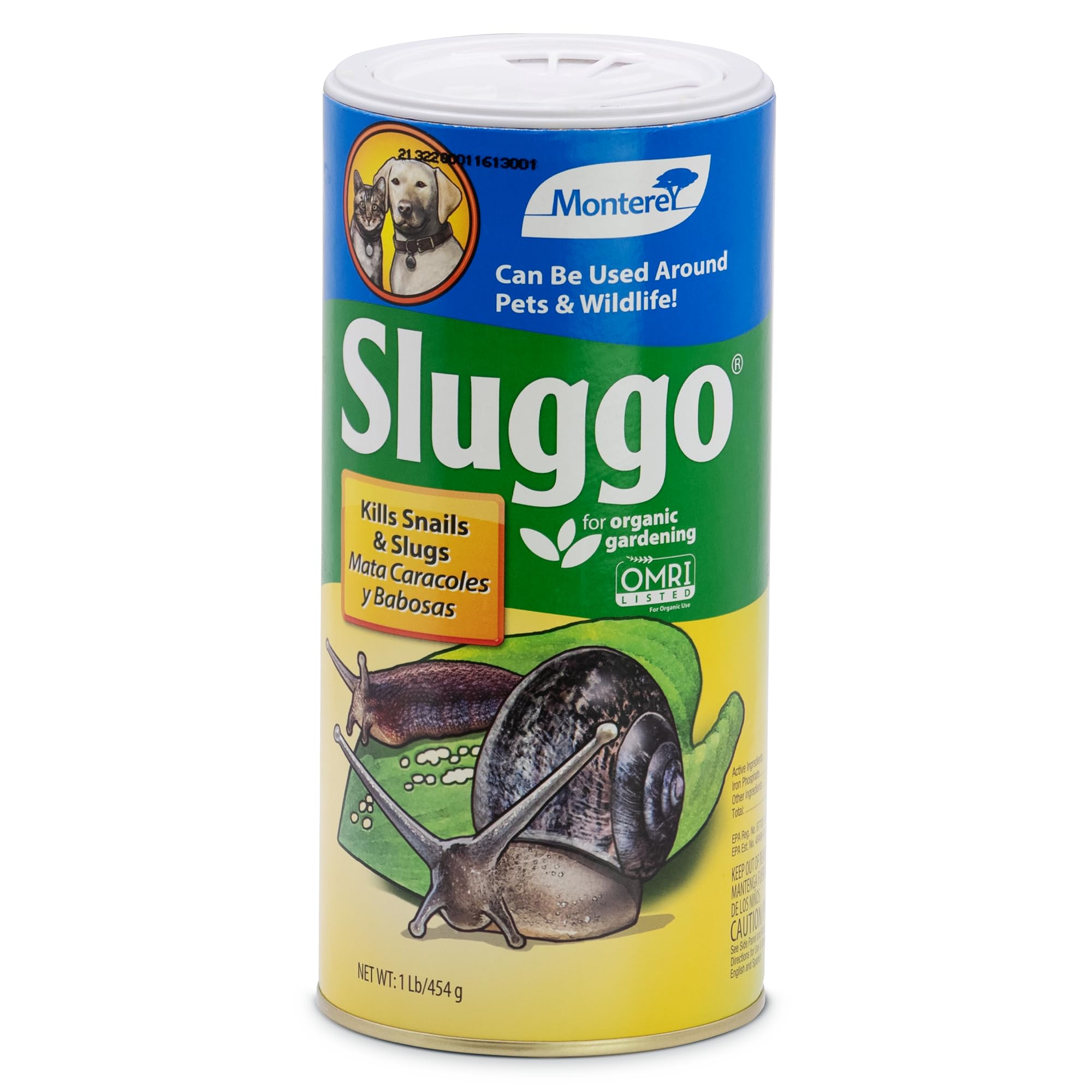 Monterey - Sluggo - Wildlife and Pet Friendly Snail & Slug Killer, OMRI Listed for Organic Gardening - 1 Pound