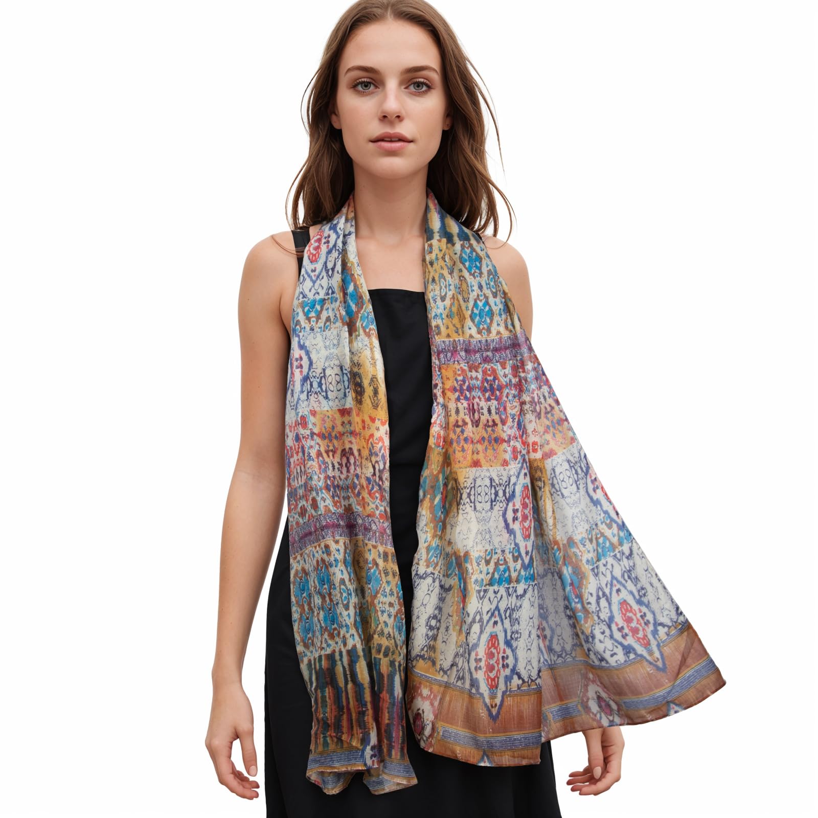 RIIQIICHY Scarf for Women Fashion Scarf Floral Print Scarves for Women Lightweight Spring Summer