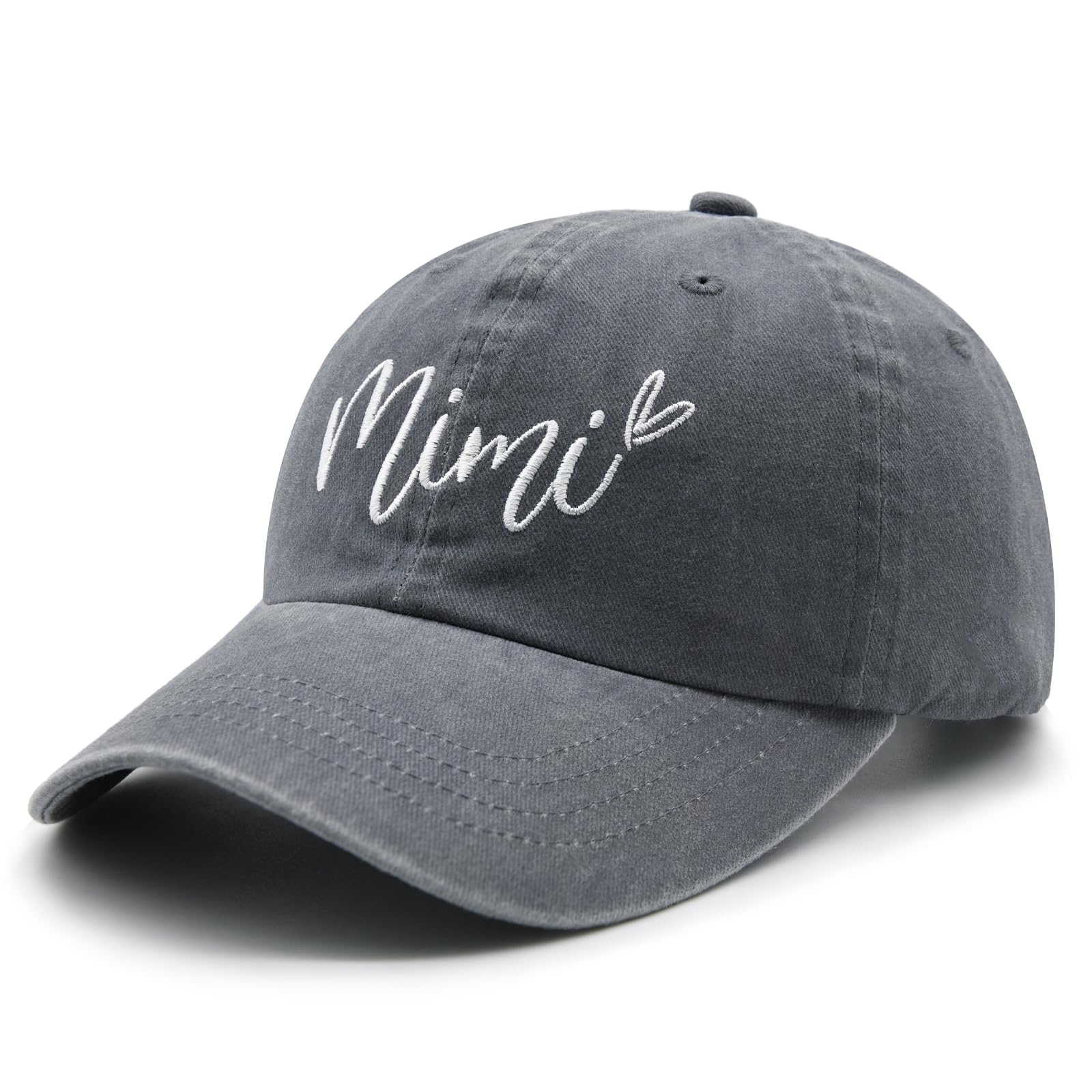 Chilltreads Mimi Hat for Women, Adjustable Embroidered Baseball Cap for Grandma, Grey