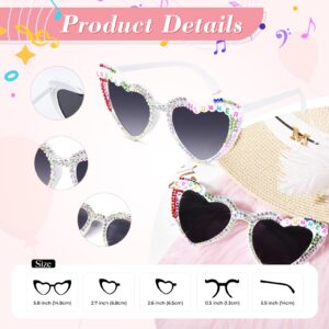 YOGFIT Singer Sunglasses for Fans Heart Sunglasses for Women Heart Shape Glasses Fans Support Props Gift for Fans