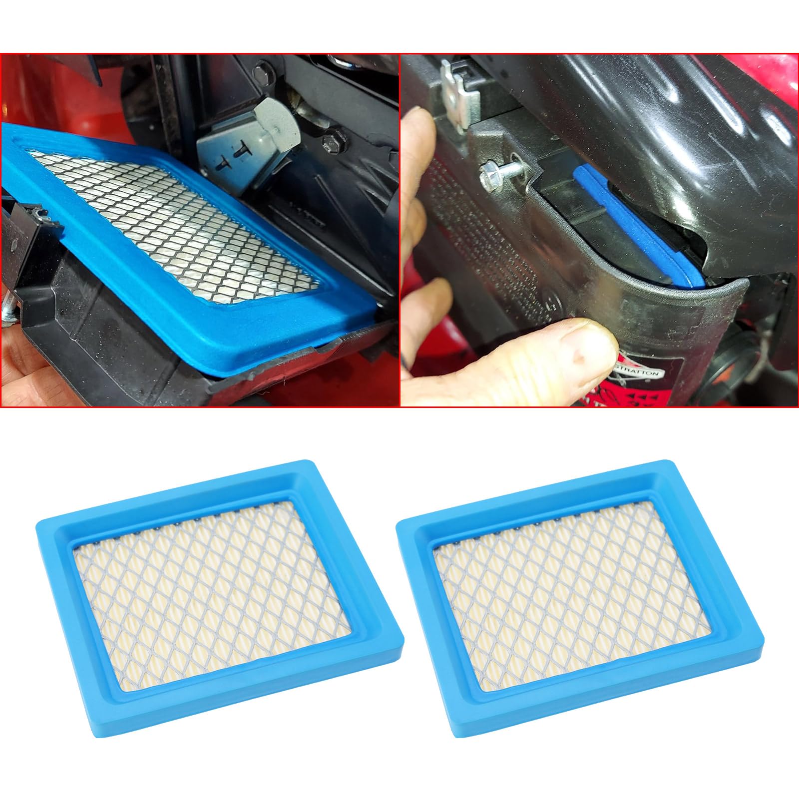 Create idea 2PCS Lawn Mower Air Filter Compatible with Kohler 1408322S 14-083-22-S1 Compatible with Kohler Specific XT650 XT675 Lawn Mower Engine 1.65x8.95x10.7cm Blue