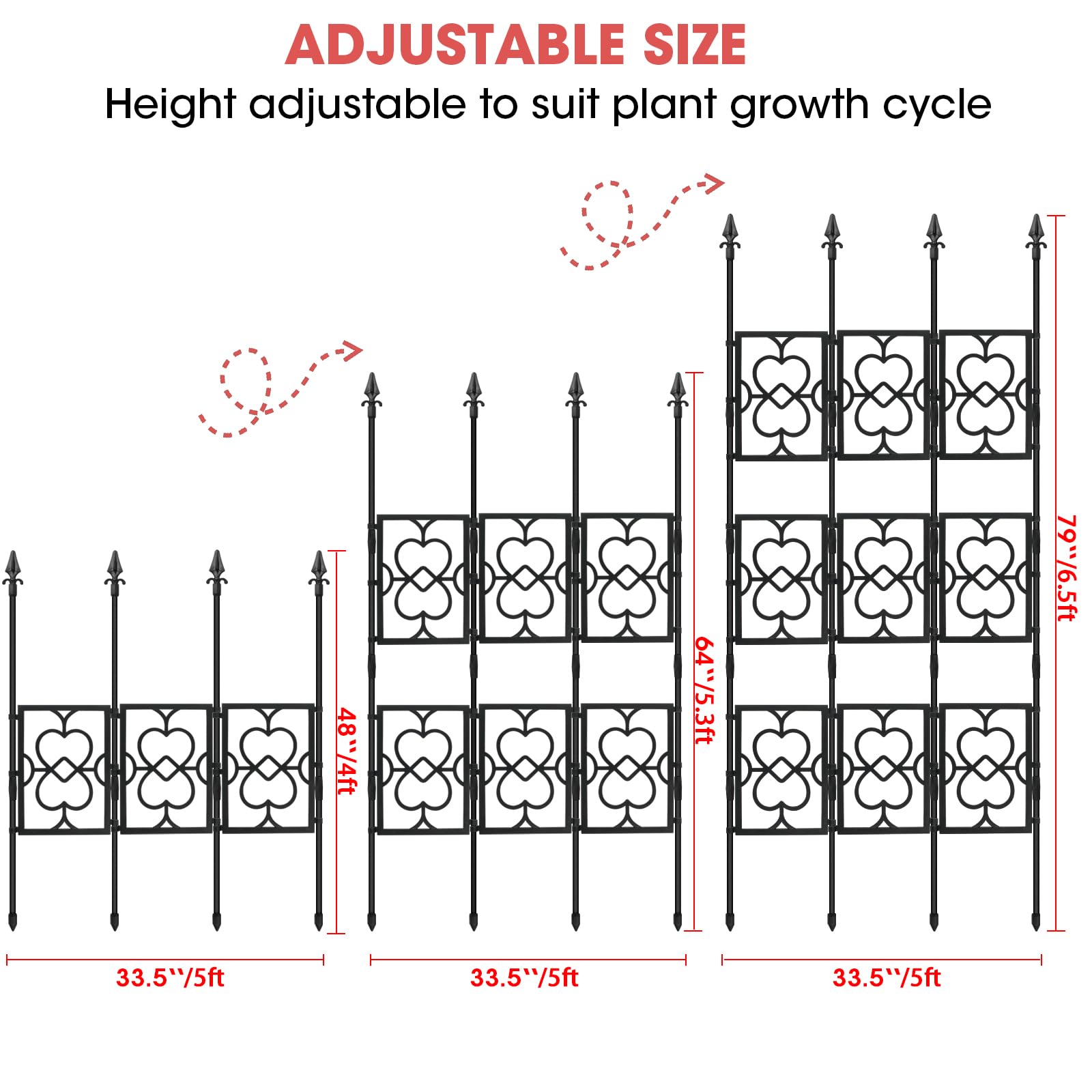 MQHUAYU 78.74" H*35.43" W Climbing Plant Outdoor Trellis, Rust Resistant Sturdy Garden Trellis with Thickened PE Plastic, Trellis Screen Plant Stand for Climbing Roses Clematis Vines Vegetables