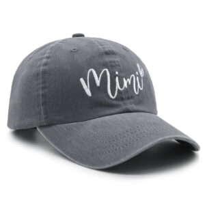 Chilltreads Mimi Hat for Women, Adjustable Embroidered Baseball Cap for Grandma, Grey