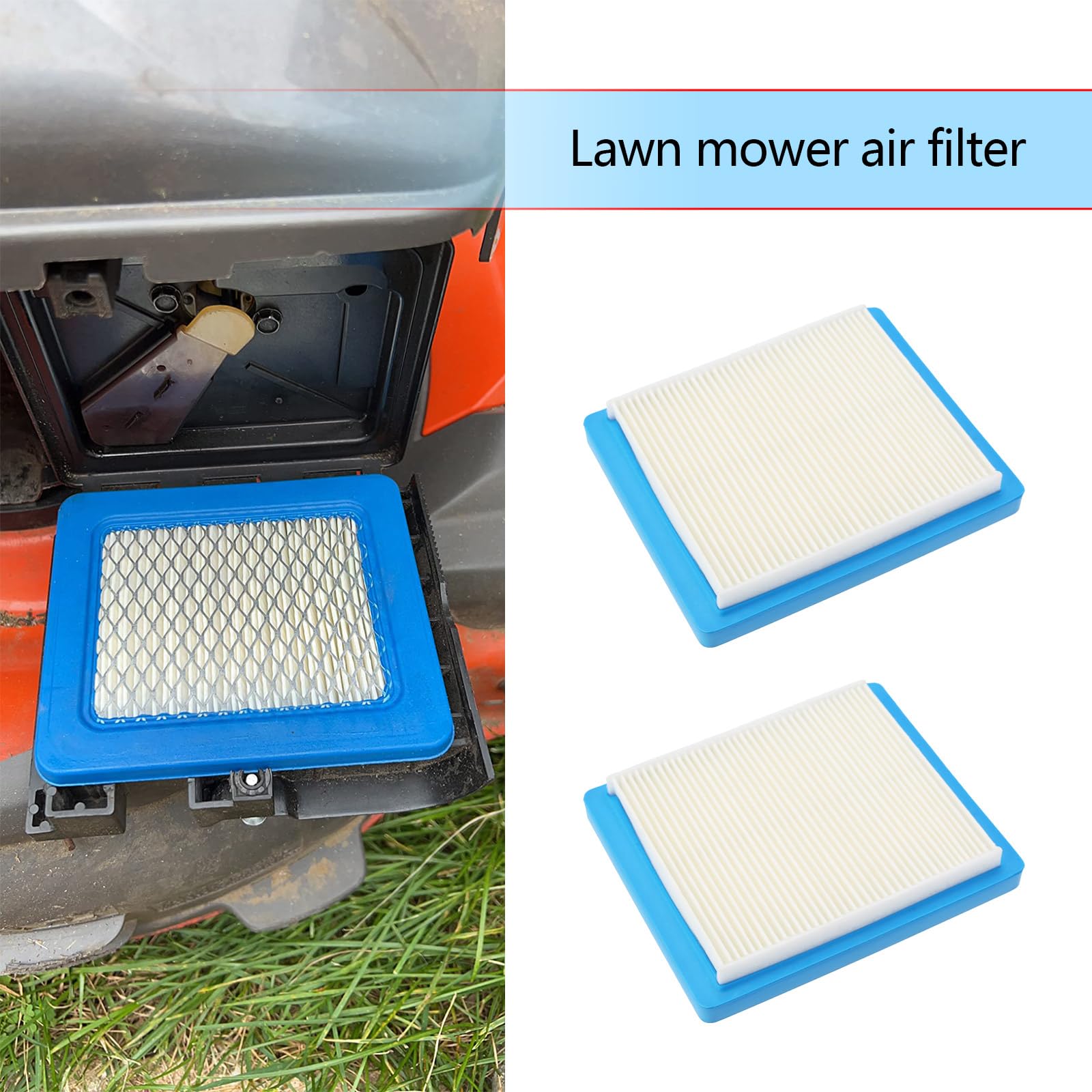 Create idea 2PCS Lawn Mower Air Filter Compatible with Kohler 1408322S 14-083-22-S1 Compatible with Kohler Specific XT650 XT675 Lawn Mower Engine 1.65x8.95x10.7cm Blue