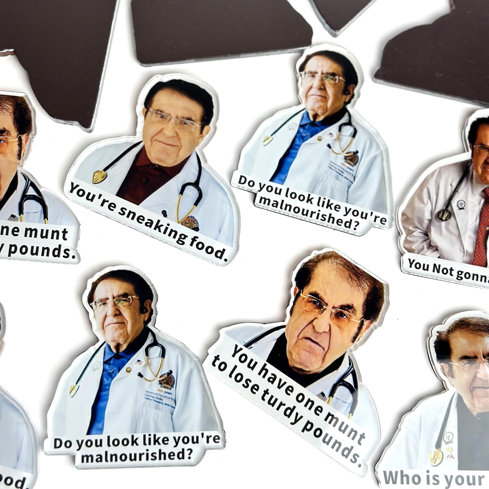 Dr Now Magnets Set Funny Dr. Now My 600 Lb. Life Fridge Magnet Set, Weight Loss, You Not Gonna Starve, Why You eat so Much? You're Sneaking Food. (A-7set)