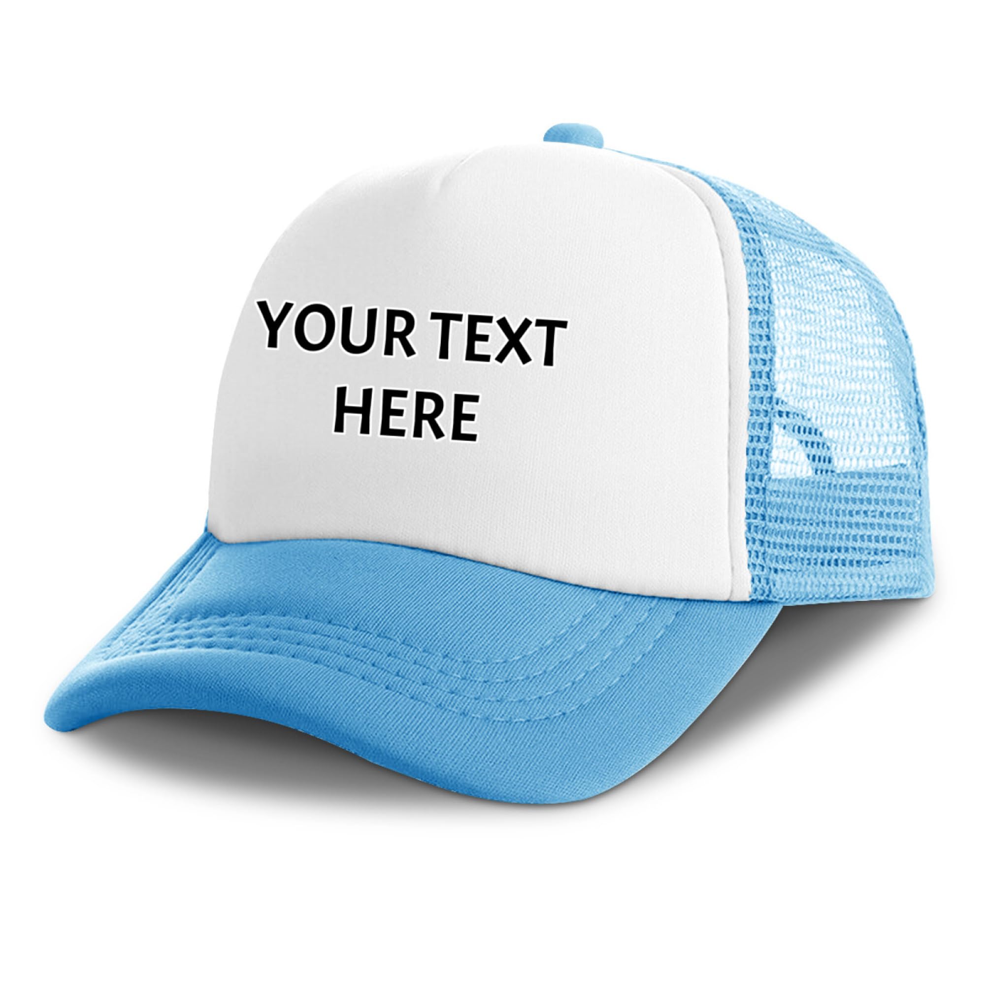 Generic Custom Hats Custom Dad Hat Add Text Logo Photo Adjustable Classic Outdoor Sports Custom Hat for Men Light Blue Mesh Hat