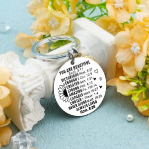 igvean Christian Gifts Keychain for Women Bulk Religious Gifts Bible Verse Gift Inspirational Christian Gifts for Female Friends You Are Inspiration Present Christmas Gifts for Her