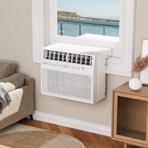 Upstreman 8100 BTU Window Air Conditioner, Cools up to 380 Sq. Ft, Full View, With Open Window Flexibility, Energy Saving, Remote Control (Fits up to 11" Wide Window Sill)-N2