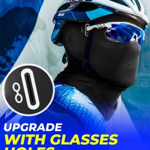 Balaclava Face Mask with Glasses Holes for Men Women Summer Cooling Shiesty Mask Sun UV Protection for Motorcycle Ski Work Black