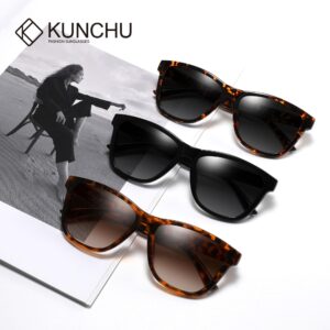 kunchu Polarized Sunglasses Womens Trendy Classic Retro Womens Sunglasses Men Driving Sun Glasses UV Protection