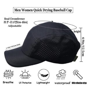 Oversize XXL Women Men Quick Drying Baseball Cap Sun Hats Mesh Lightweight UV Protection Sports Cap for Big Head Black