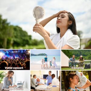 Qilerball Handheld Fan - Portable Mini Fan for Travel with USB Battery Operated, Small Foldable Rechargeable Hand Held Fan, Personal Fan Gifts for Kids Girls Women Men Indoor Outdoor