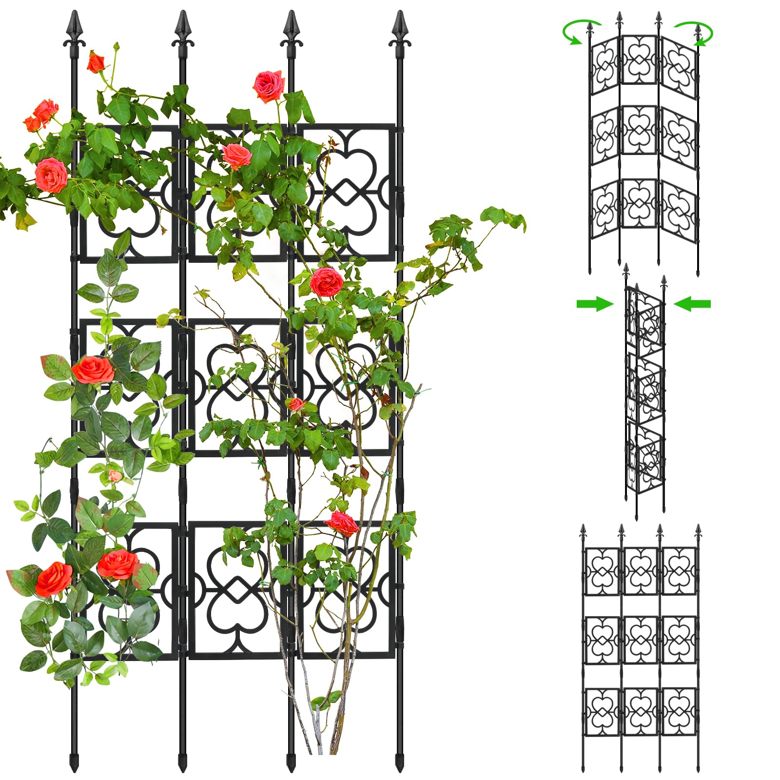 MQHUAYU 78.74" H*35.43" W Climbing Plant Outdoor Trellis, Rust Resistant Sturdy Garden Trellis with Thickened PE Plastic, Trellis Screen Plant Stand for Climbing Roses Clematis Vines Vegetables