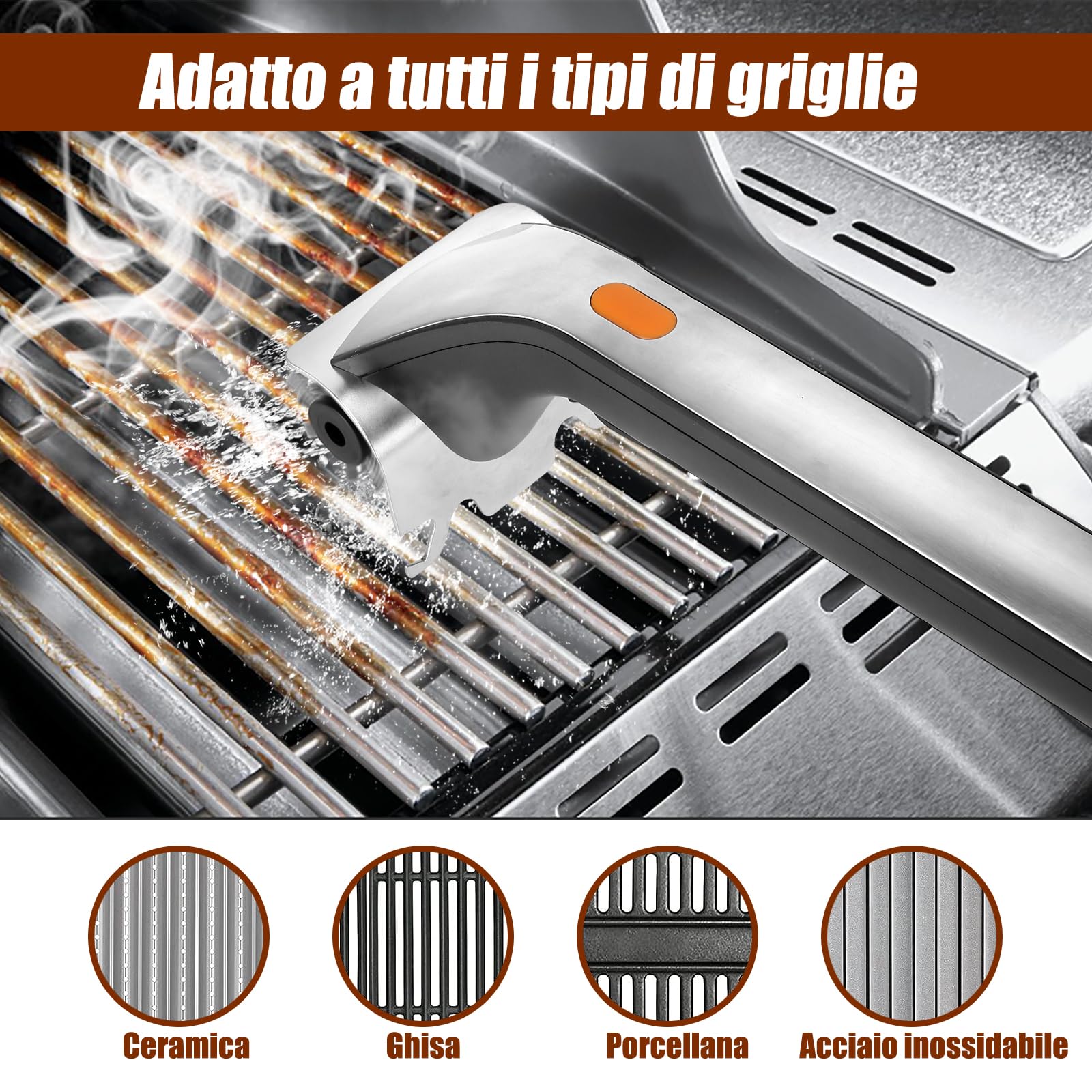 BetterDay Electric Grill Brush with Water Reservoir,Automatic BBQ Brushes for Grill Cleaner,Steam Grill Brush for Outdoor Grill,Unique Grilling Gifts for Men,dad,Grill Master