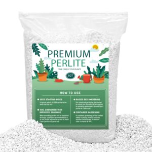 3qt perlite for plants, 3-6mm horticultural medium pearlight for indoor & outdoor, perilite bulk soil amendment for enhanced drainage and growth