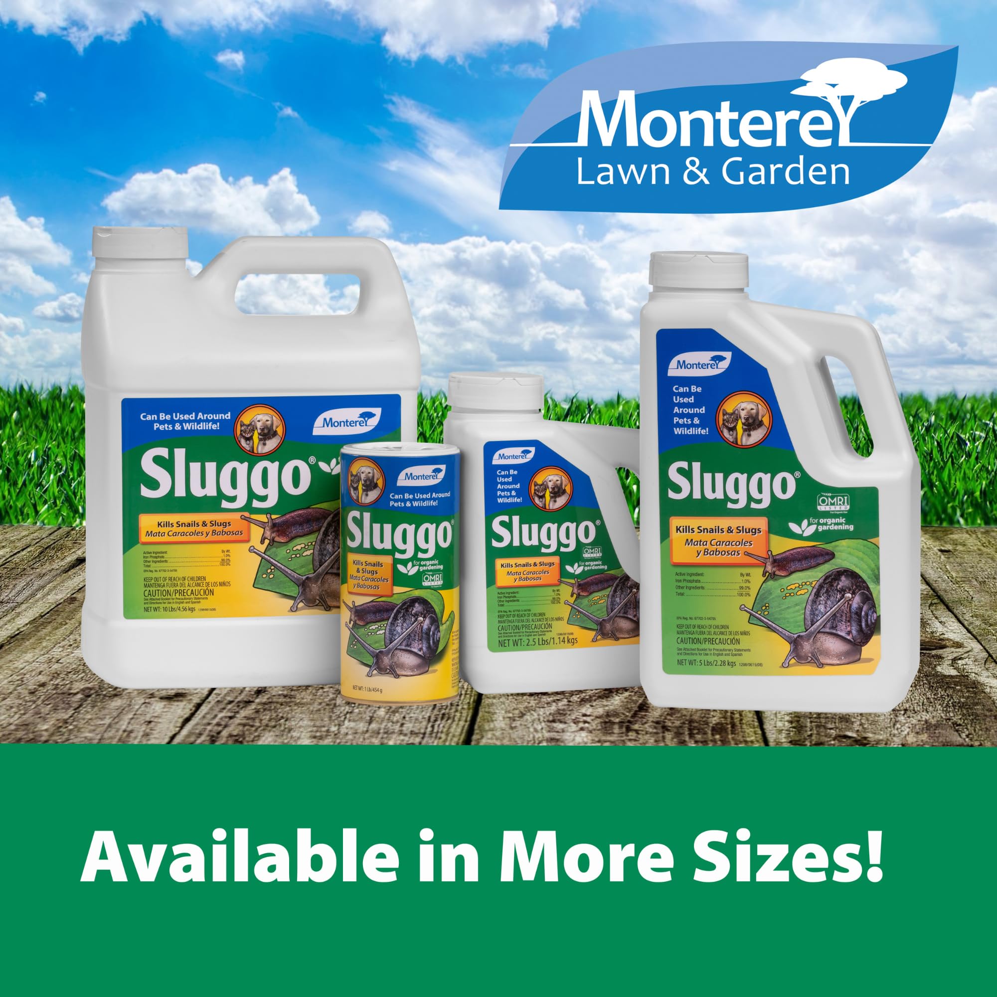 Monterey - Sluggo - Wildlife and Pet Friendly Snail & Slug Killer, OMRI Listed for Organic Gardening - 1 Pound