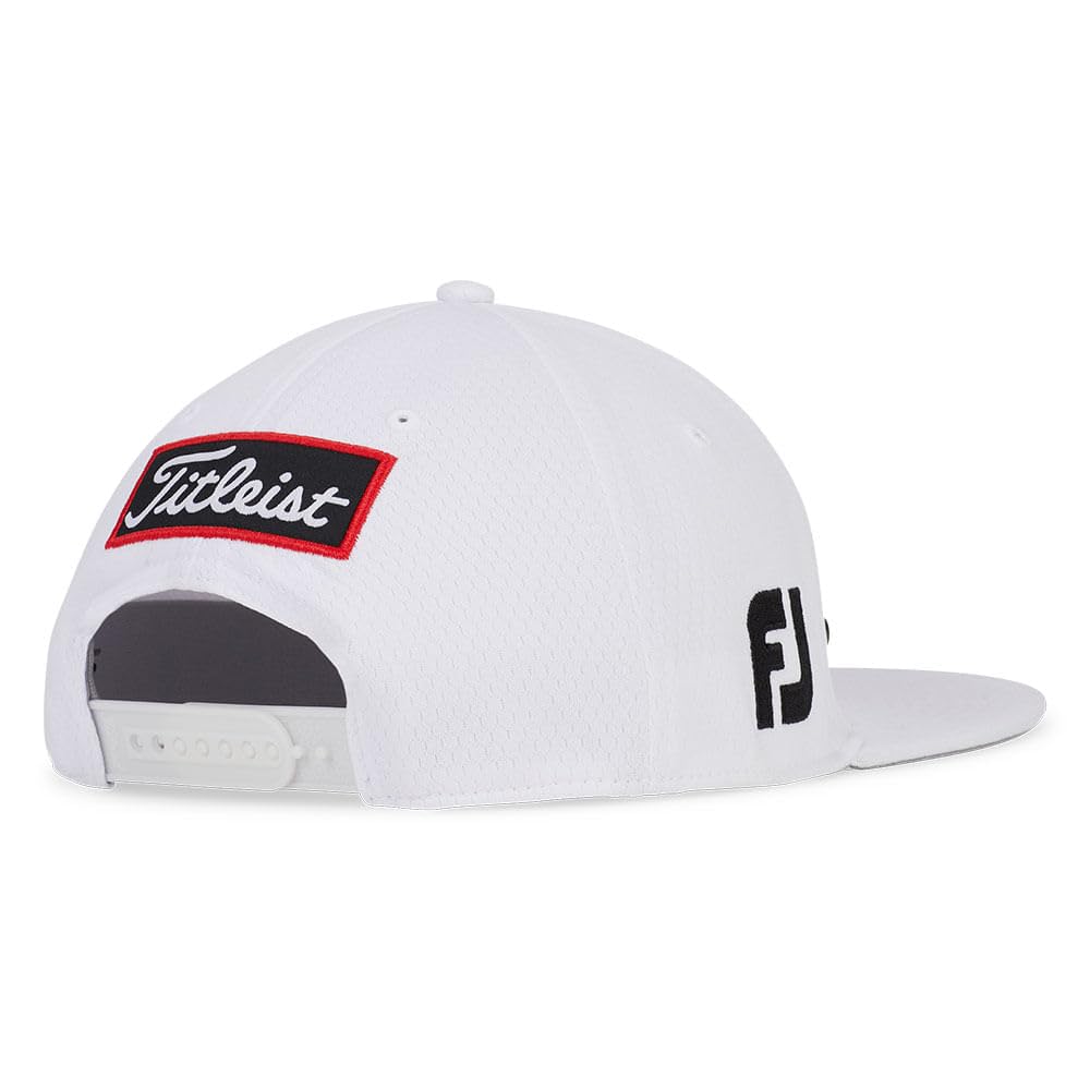 Titleist Tour Elite Flat Bill Golf Hat White/Black One Size Fits Most