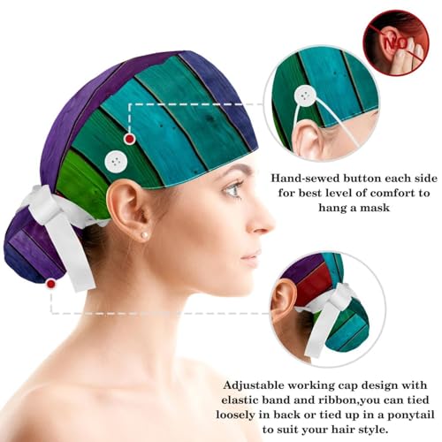 CWAGFEQZ Surgical Nurse Cap,Beanie Hats for Women with Sweatband Headgear,Old Wood Color