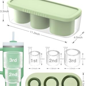 Ice Cube Tray for Stanley Tumbler, Silicone Ice Molds for Freezer, Ice Maker for Whiskey, Coffee, BPA-free (Green)