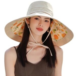 7 inch wide brim women sun floppy hat summer beach bucket fishing hats reversible packable uv protection for hiking garden travel