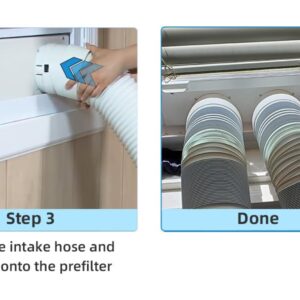 Washable Hose Pre-filter for Portable Air Conditioner, Perfect Fit, 5’’ Diamiter 2 Pack White