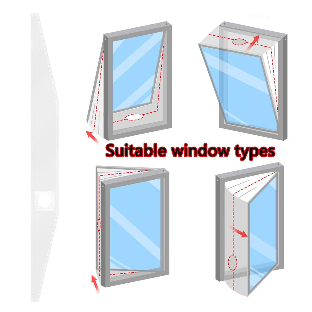 gulrear Portable Air Conditioner Window Seal Kit with Hose Connection Adapter 158"/400cm Portable A/C Window kit For Casement Windows Sealing AC Window Seal Vent Kit Hot Air Stop Air Exchange Guards…