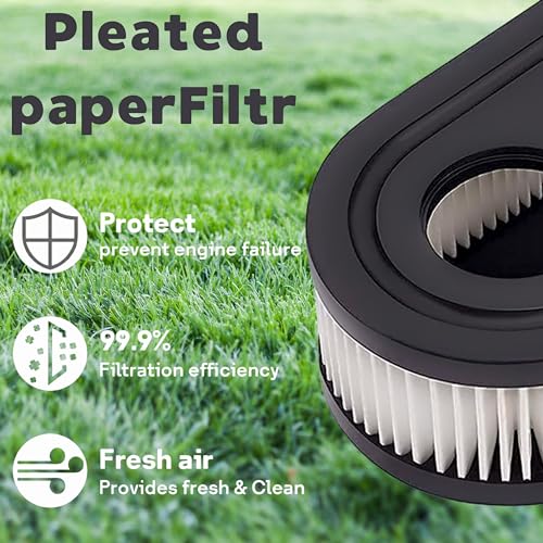 Lawn Mower Air Filter Set Spark Plug Compatiable with Troy-Bilt TB110 TB115 TB200 TB230 TB330 TB370 Walk Behind Lawn Mower